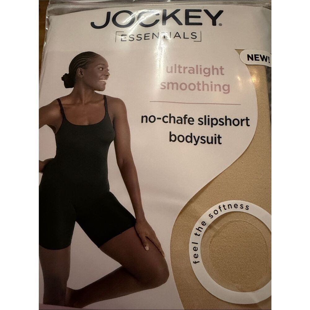 Jockey Ultralight Smoothing No-Chafe Slipshort Bodysuit 2-Pack Nude & Black 3XL